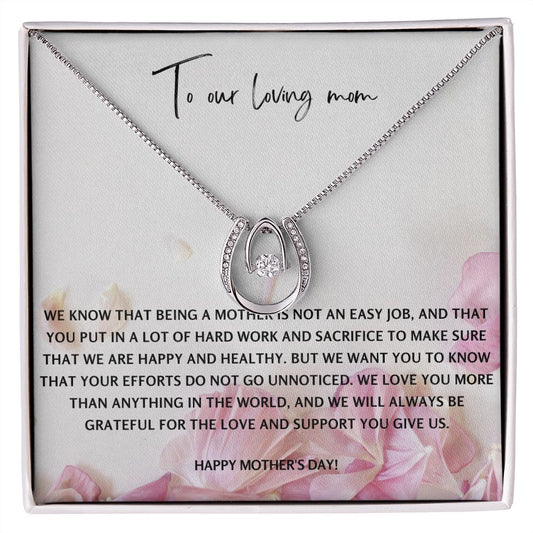Lucky in Love Mom Necklace