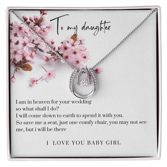 Lucky in Love Necklace, Angel Dad to Daughter, Wedding Day