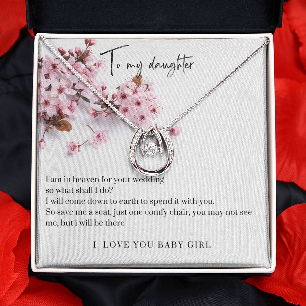 Lucky in Love Necklace, Angel Dad to Daughter, Wedding Day