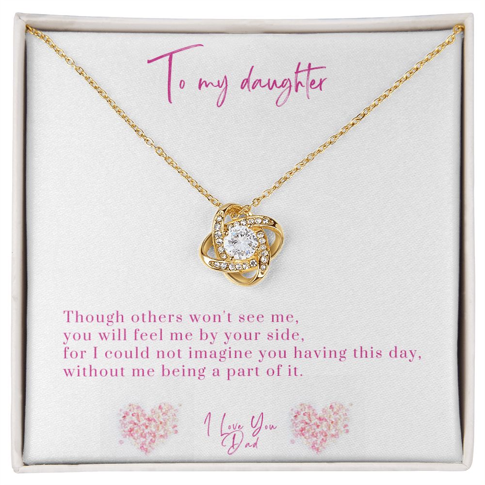 Love Knot Necklace, Angel Dad to Daughter
