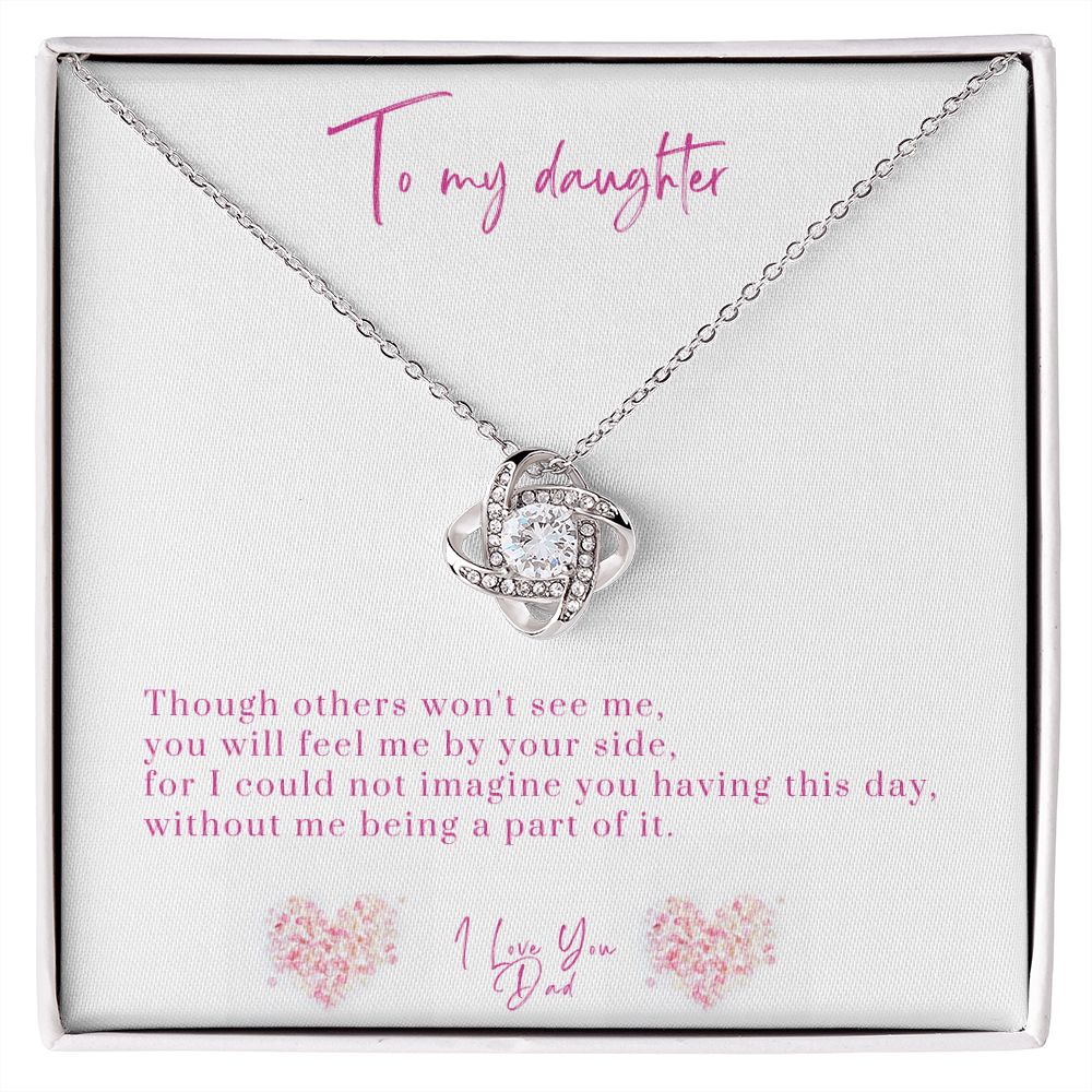 Love Knot Necklace, Angel Dad to Daughter