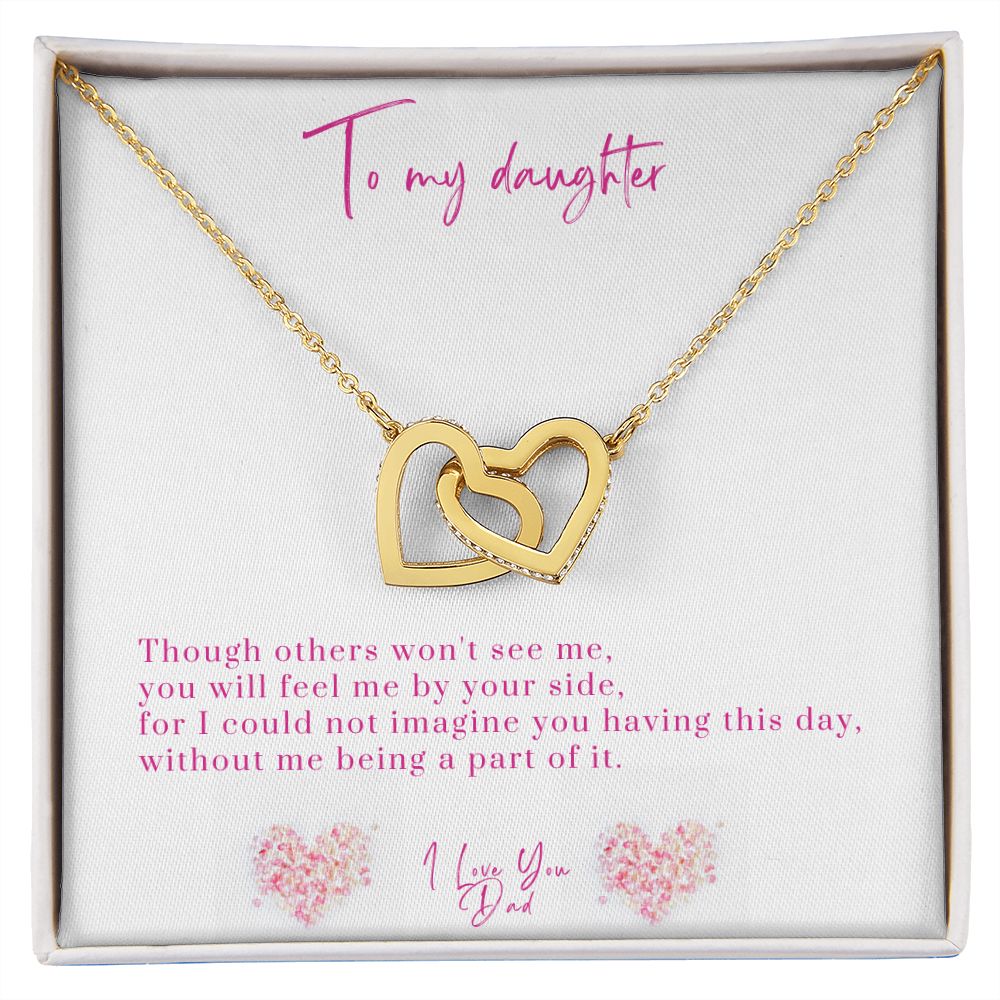 Interlocking Hearts Necklace, Angel Dad to Daughter