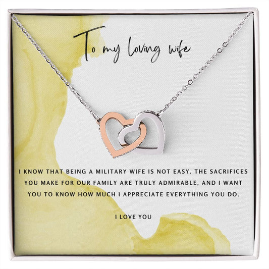 Interlocking Hearts Necklace Military Wife