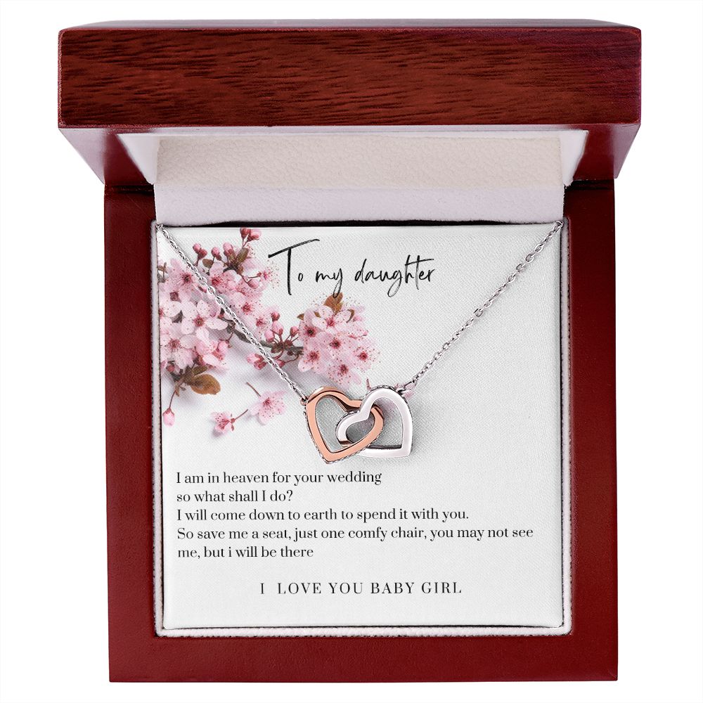 Interlocking Hearts Necklace, Angel Dad to Daughter ,Wedding Day