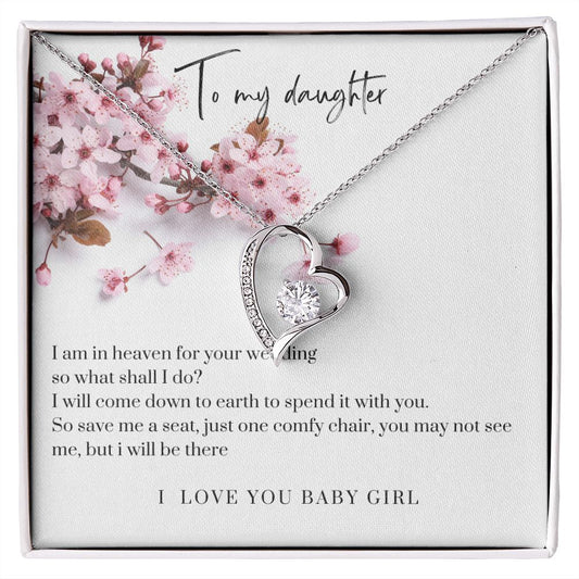 Forever Love Necklace, Angel Dad to Daughter, Wedding Day